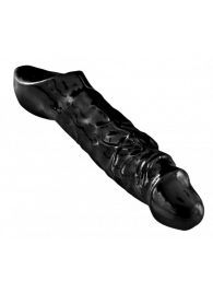 Чёрная увеличивающая насадка на член Mamba Cock Sheath Packaged - 16,5 см. - XR Brands - в Туле купить с доставкой