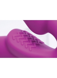 Ярко-розовый безремневой вибрострапон Evoke Vibrating Strapless Silicone Strap-on Dildo - XR Brands - купить с доставкой в Туле