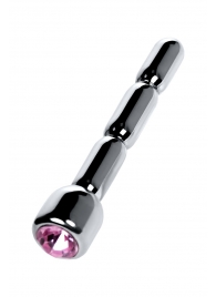 Серебристый уретральный плаг со стразом - 7 см. - ToyFa - купить с доставкой в Туле