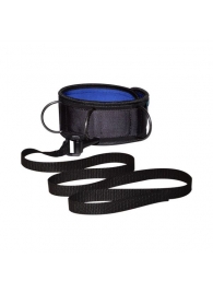 Чёрно-синий неопреновый ошейник с поводком - Sitabella - купить с доставкой в Туле