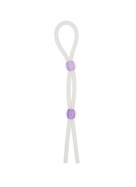 Прозрачное эрекционное кольцо-лассо SILICONE LASSO COCK RING DUAL BEADS - NMC - в Туле купить с доставкой