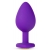 Фиолетовая анальная пробка Bling Plug Medium с золотистым стразом - 8,3 см. - Blush Novelties - купить с доставкой в Туле