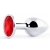 Серебристая анальная пробка с красным стразом - 7,2 см. - Anal Jewelry Plug - купить с доставкой в Туле