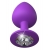 Фиолетовая анальная пробка со стразом Her Little Gem Large Plug - 9,5 см. - Pipedream - купить с доставкой в Туле