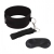 Черный ошейник с длинным поводком Collar and Leash Set - Lux Fetish - купить с доставкой в Туле