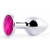 Серебристая анальная пробка с малиновым кристаллом - 7,2 см. - Anal Jewelry Plug - купить с доставкой в Туле
