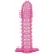 Гелевая розовая насадка с шипами - 12 см. - Toyfa Basic - в Туле купить с доставкой