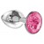 Малая серебристая анальная пробка Diamond Pink Sparkle Small с розовым кристаллом - 7 см. - Lola Games - купить с доставкой в Туле