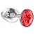 Малая серебристая анальная пробка Diamond Red Sparkle Small с красным кристаллом - 7 см. - Lola Games - купить с доставкой в Туле