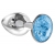 Малая серебристая анальная пробка Diamond Light blue Sparkle Small с голубым кристаллом - 7 см. - Lola Games - купить с доставкой в Туле