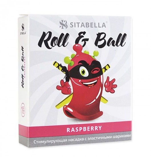 Стимулирующий презерватив-насадка Roll   Ball Raspberry - Sitabella - купить с доставкой в Туле
