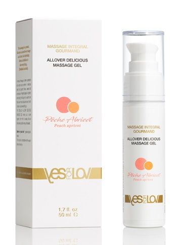 Универсальный массажный гель-смазка Allover Delicious Massage Gel с ароматом персика и аброкоса - 50 мл. - YESforLOV - купить с доставкой в Туле