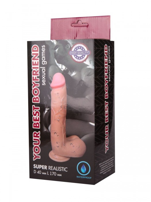 Реалистичный фаллоимитатор телесного цвета с мошонкой на присоске - Erowoman-Eroman