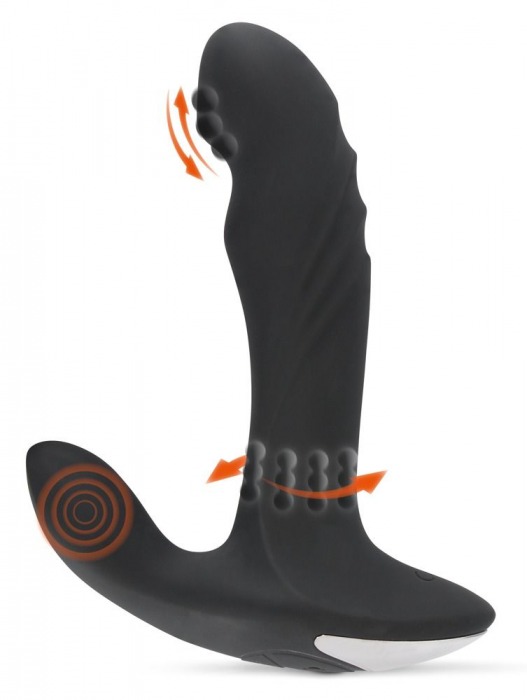 Черный вибромассажер простаты с функцией римминга Plug with Perineum Stimulator - 16,6 см. - Orion - в Туле купить с доставкой