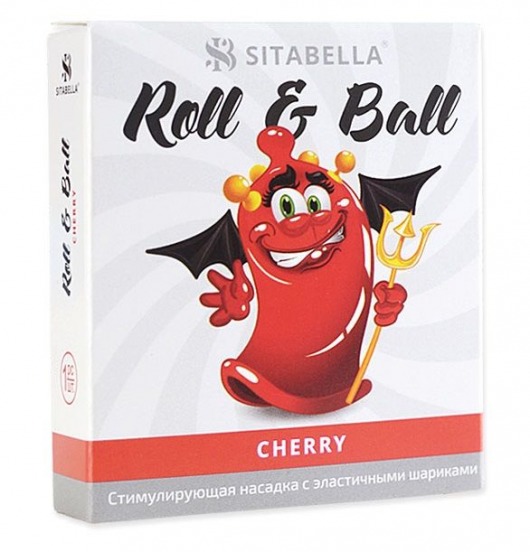 Стимулирующий презерватив-насадка Roll   Ball Cherry - Sitabella - купить с доставкой в Туле