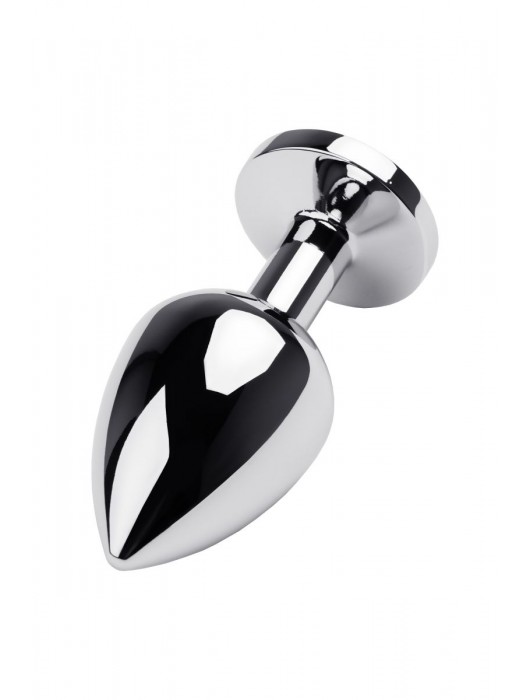 Серебристая коническая анальная пробка с красным кристаллом - 8 см. - ToyFa - купить с доставкой в Туле