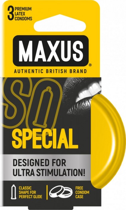 Презервативы с точками и рёбрами в железном кейсе MAXUS Special - 3 шт. - Maxus - купить с доставкой в Туле