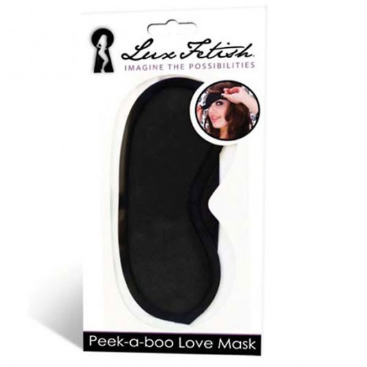 Черная маска на глаза Peek-a-Boo - Lux Fetish - купить с доставкой в Туле
