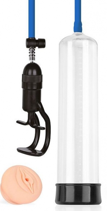 Прозрачная вакуумная помпа Sex Expert с насадкой-вагиной - Sex Expert - в Туле купить с доставкой