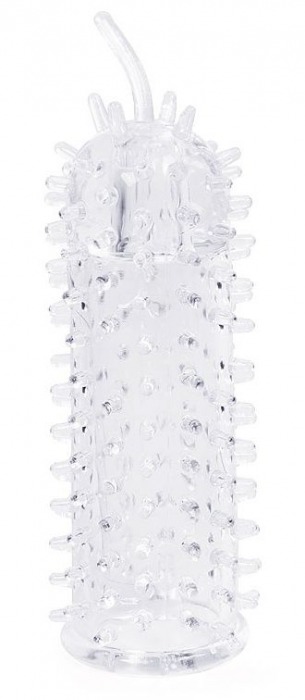 Закрытая рельефная насадка Crystal sleeve с усиками - 12 см. - Erowoman-Eroman - в Туле купить с доставкой