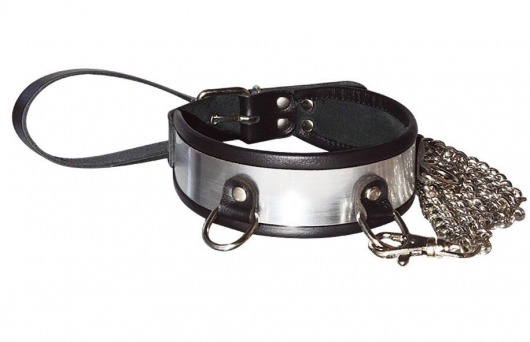Стильный ошейник с металлическим блеском и поводком - Sitabella - купить с доставкой в Туле