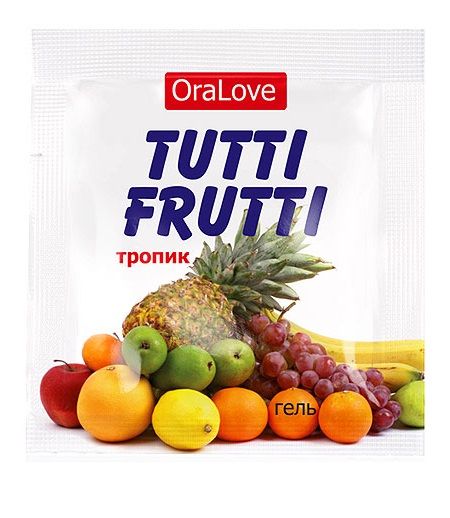 Пробник гель-смазки Tutti-frutti со вкусом тропических фруктов - 4 гр. - Биоритм - купить с доставкой в Туле