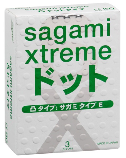 Презервативы Sagami Xtreme SUPER DOTS с точками - 3 шт. - Sagami - купить с доставкой в Туле