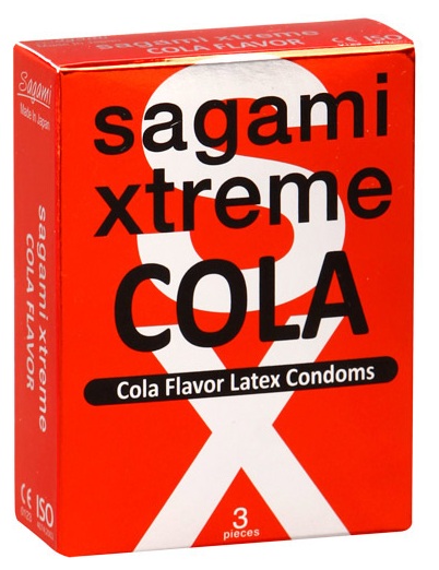 Ароматизированные презервативы Sagami Xtreme COLA - 3 шт. - Sagami - купить с доставкой в Туле