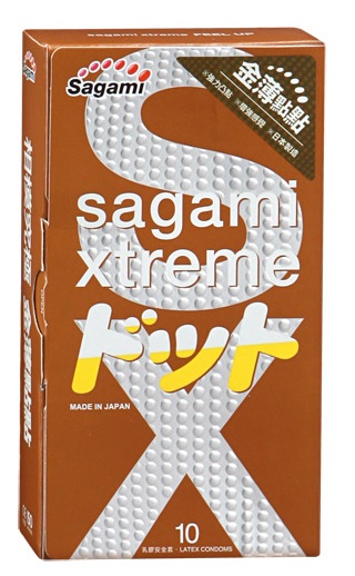 Презервативы Sagami Xtreme FEEL UP с точечной текстурой и линиями прилегания - 10 шт. - Sagami - купить с доставкой в Туле