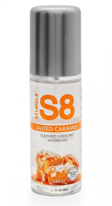 Смазка на водной основе S8 Flavored Lube со вкусом соленой карамели - 125 мл. - Stimul8 - купить с доставкой в Туле