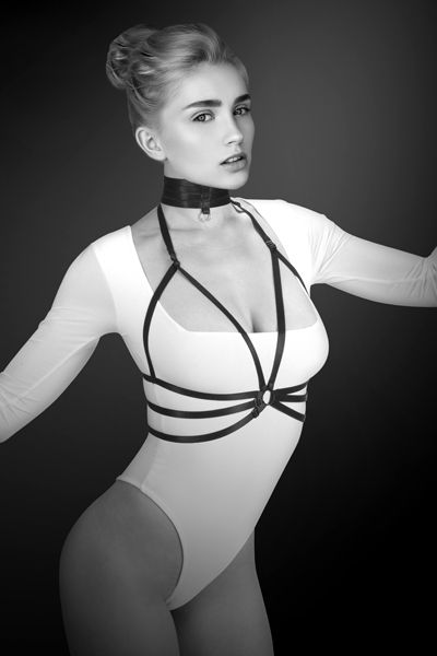 Черная упряжь на грудь Julia - Bijoux Pour Toi - купить с доставкой в Туле