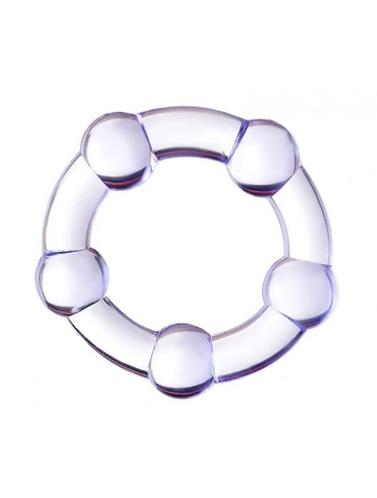 Фиолетовое эрекционное кольцо на пенис с бусинами - Штучки-дрючки - в Туле купить с доставкой