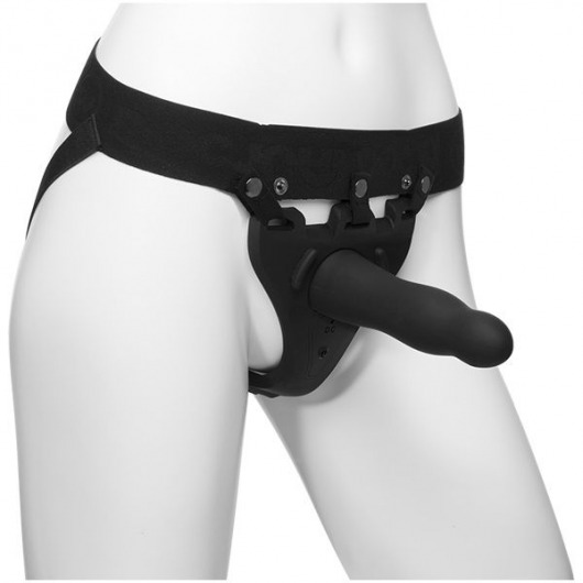 Черный полый вибрострапон Body Extensions BE Aroused - 17,78 см. - Doc Johnson - купить с доставкой в Туле