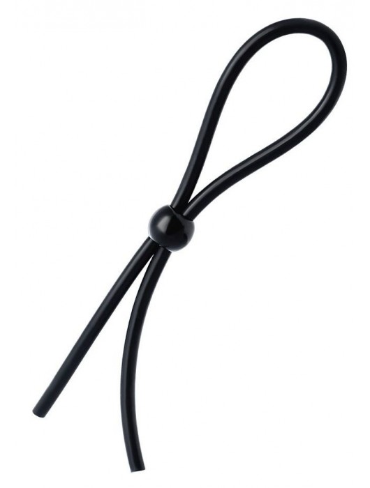 Черное лассо на пенис с одной бусиной - A-toys - в Туле купить с доставкой