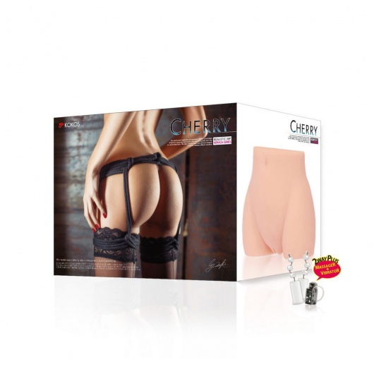 Мастурбатор-полуторс Cherry с вибрацией и двумя любовными тоннелями - KOKOS - в Туле купить с доставкой