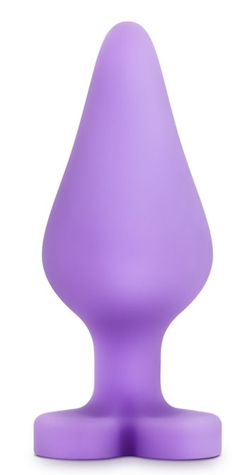 Фиолетовая анальная пробка Naughty Candy Heart Do Me Now - 8,9 см. - Blush Novelties - купить с доставкой в Туле