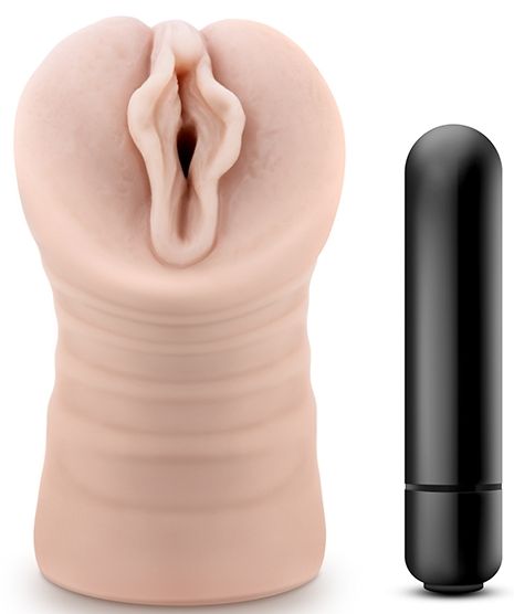 Телесный мастурбатор-вагина с вибропулей Ashley - Blush Novelties - в Туле купить с доставкой