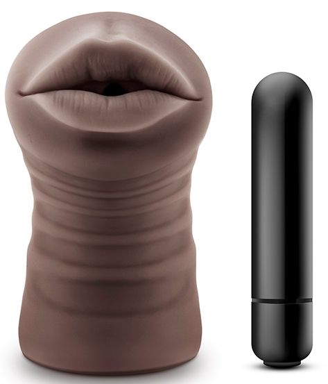 Коричневый мастурбатор-ротик Heather - Blush Novelties - в Туле купить с доставкой