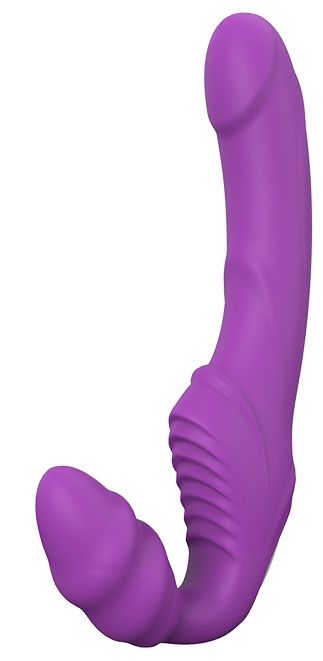 Фиолетовый безремневой вибрострапон DOUBLE DIPPER - Dream Toys - купить с доставкой в Туле