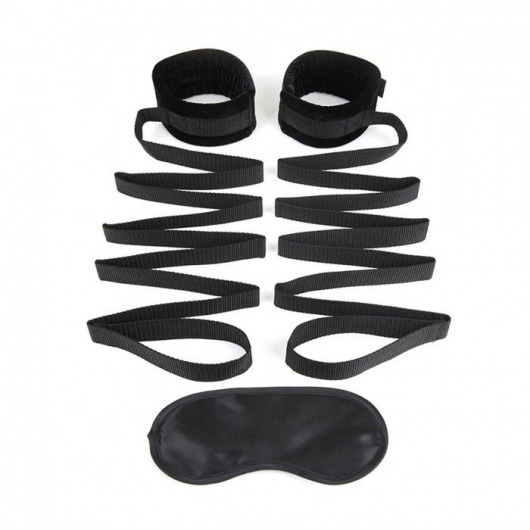 Чёрные манжеты для фиксации на кровати Bondage Bed Strap - Lux Fetish - купить с доставкой в Туле