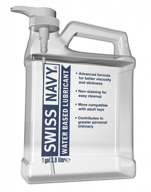 Канистра лубриканта Swiss Navy Water Based Lube на водной основе - 3,8 л. - Swiss navy - купить с доставкой в Туле