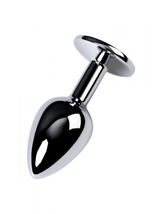 Серебристая конусовидная анальная пробка с фиолетовым кристаллом - 7 см. - ToyFa - купить с доставкой в Туле