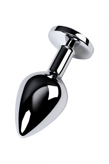 Серебристая конусовидная анальная пробка с голубым кристаллом - 8 см. - ToyFa - купить с доставкой в Туле