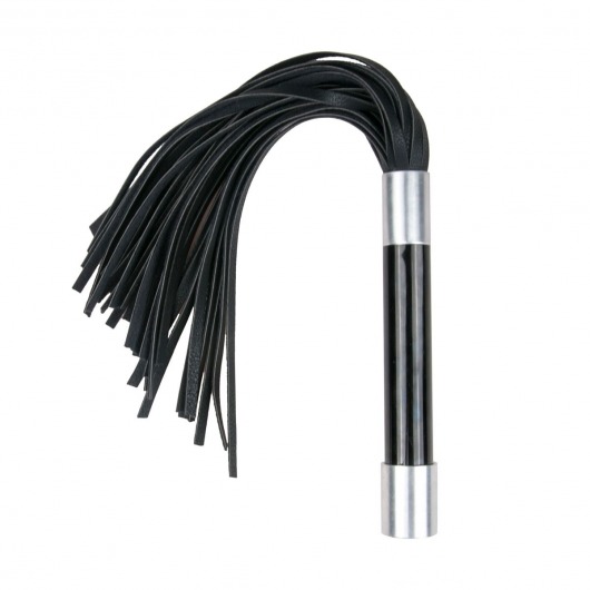 Черная плеть Easytoys Flogger With Metal Grip - 38 см. - Easy toys - купить с доставкой в Туле