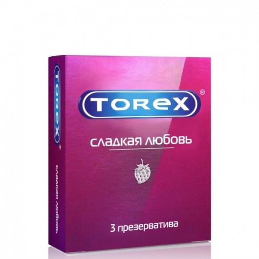 Презервативы Torex  Сладкая любовь  с ароматом клубники - 3 шт. - Torex - купить с доставкой в Туле