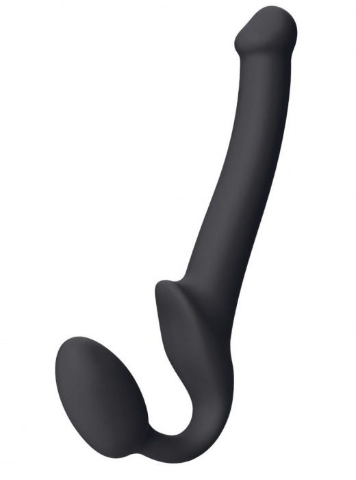 Черный безремневой страпон Silicone Bendable Strap-On S - Strap-on-me - купить с доставкой в Туле