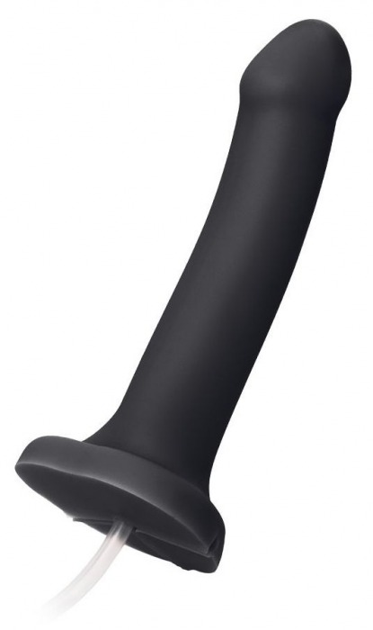 Черный фаллос с имитацией эякуляции Silicon Cum Dildo L - 19,6 см. - Strap-on-me - купить с доставкой в Туле