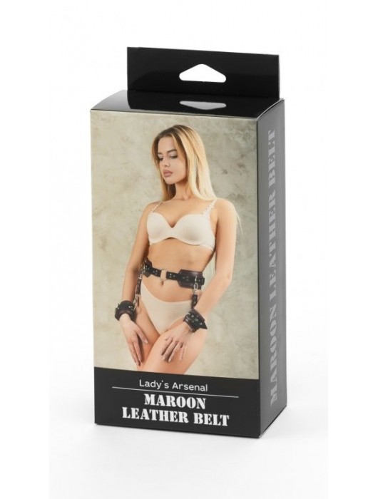 Бордовый пояс Ladys Arsenal с колечками для крепления - БДСМ Арсенал - купить с доставкой в Туле