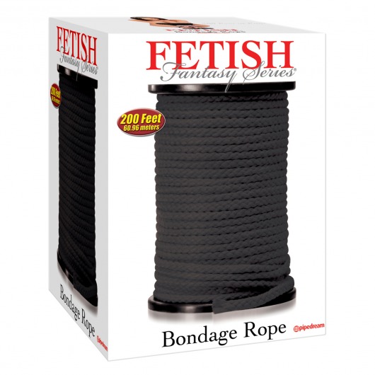 Черная веревка для связывания Bondage Rope - 60,9 м. - Pipedream - купить с доставкой в Туле