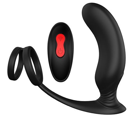 Черный массажер простаты REMOTE P-PLEASER - Dream Toys - в Туле купить с доставкой